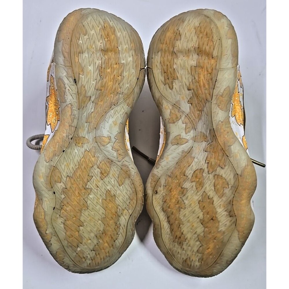 "WOOOOO" Size 7 - adidas FX6616 Ric Flair X Dame 7 White Gold Metallic Pre Owned - Picture 10 of 10